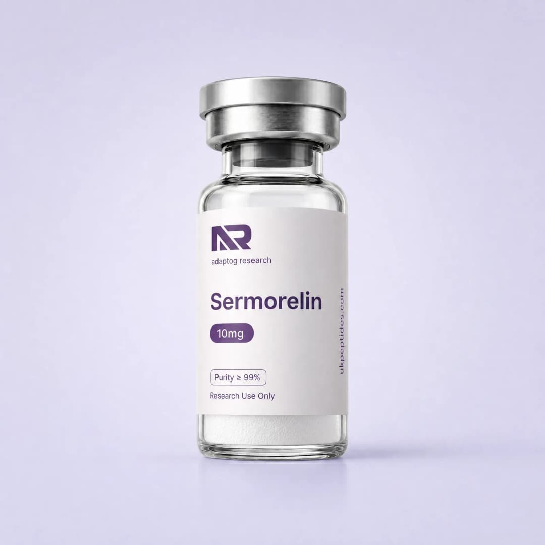 Sermorelin research peptide vial